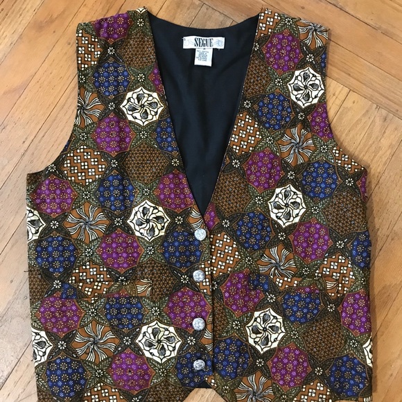 Vintage Beaded Vest.Boho Patchwork Style Vest MED - Picture 2 of 8